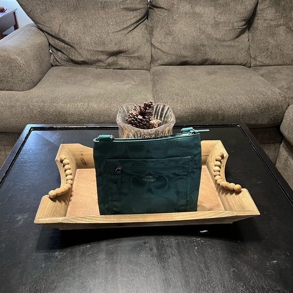 Coach Blue Crossbody Bag with Tan Interior, like new - Picture 8 of 11